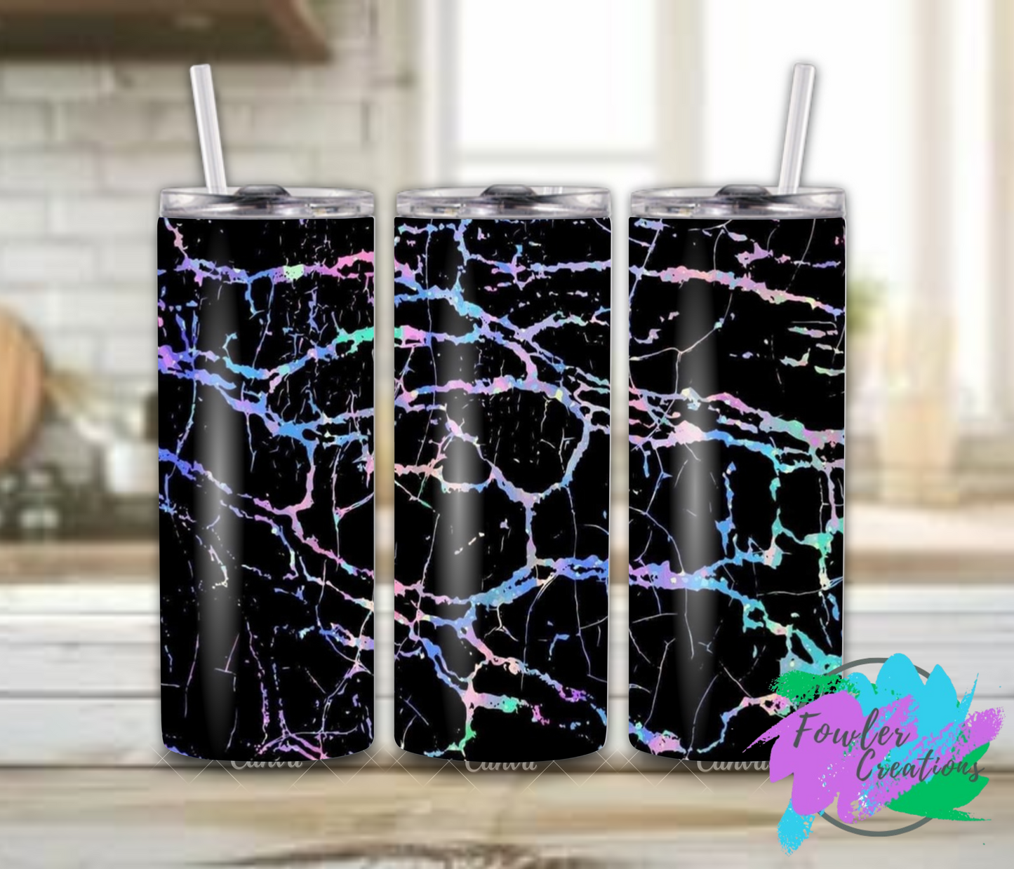 Black/Rainbow Tumbler