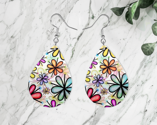 Multicolor Flower Earrings