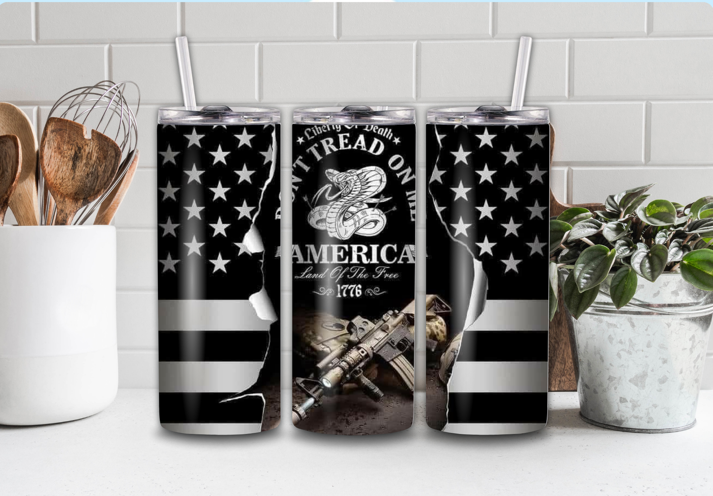 20 oz Don't Tread On Me Tumbler