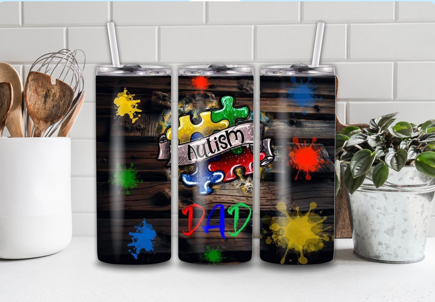 20 oz Autism Dad Tumbler