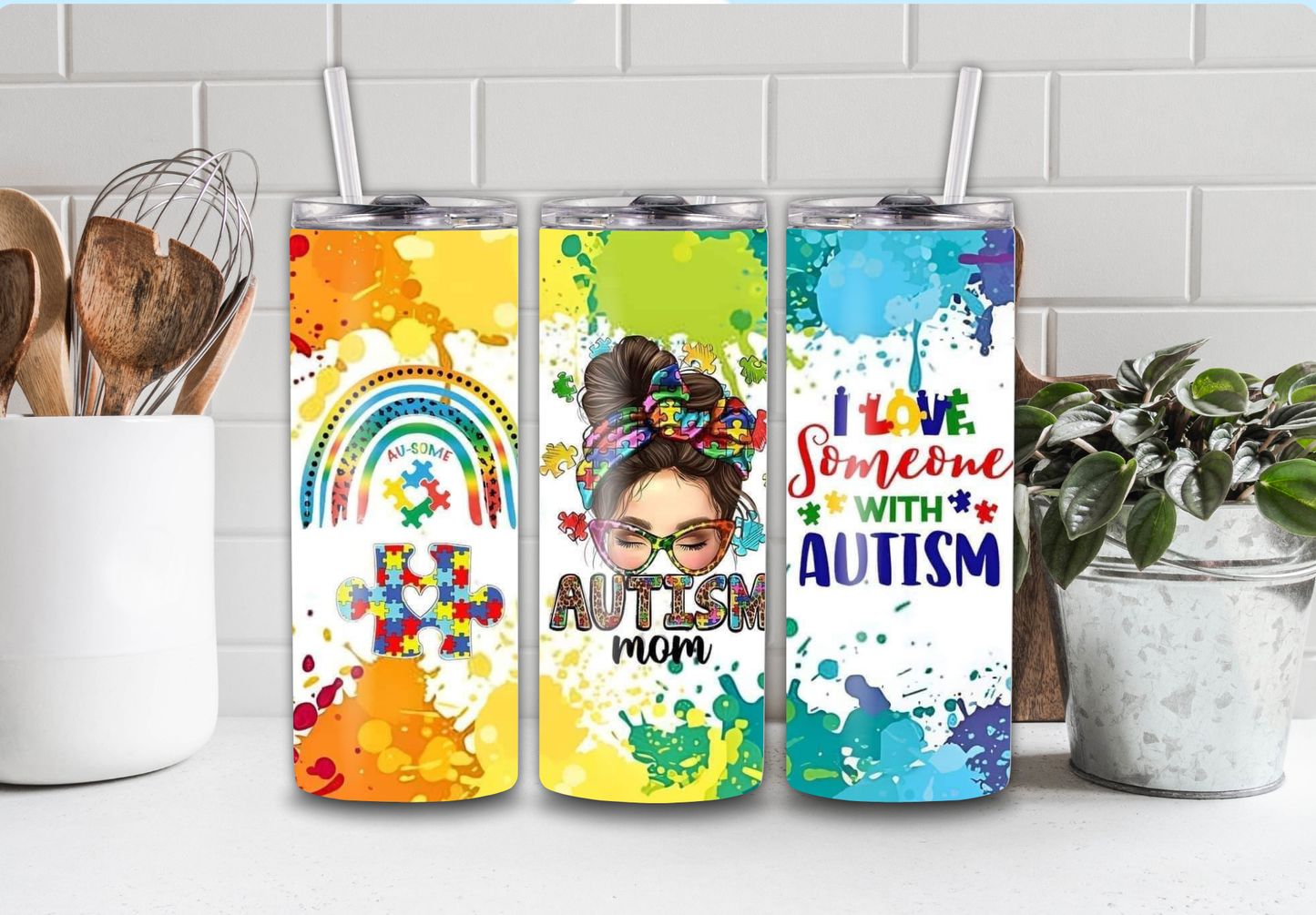 20 oz Autism Mom Tumbler