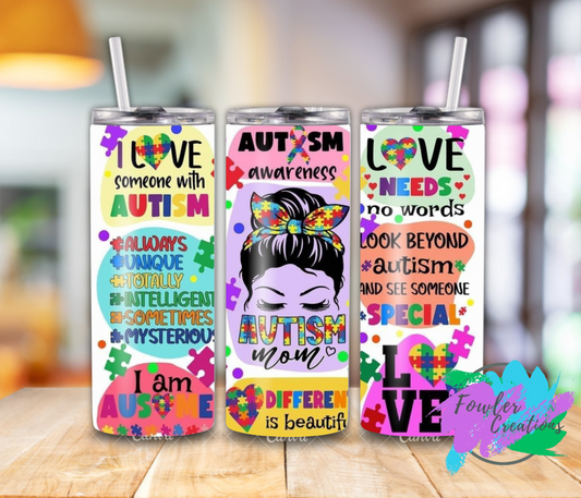 20 oz Autism Awareness Tumbler