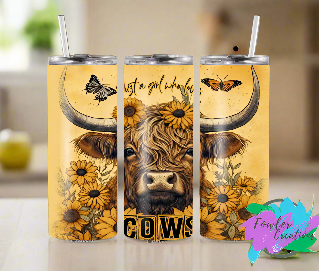 20 Oz Just a Girl Who Loves Cows Tumbler