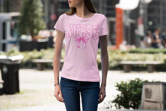 Women's Pink “Nurse” Bow Shirt